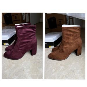 Bundle Nine West Luella Women's High Heel Suede Ankle Boots